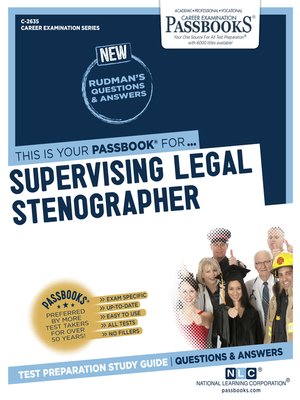 cover image of Supervising Legal Stenographer
